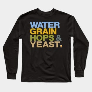 WATER GRAIN HOPS & YEAST - patterned Long Sleeve T-Shirt